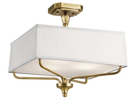 Myhouse Lighting Kichler - 43309NBR - Three Light Semi Flush Mount - Arlo - Natural Brass