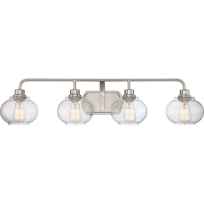 Myhouse Lighting Quoizel - TRG8604BN - Four Light Bath Fixture - Trilogy - Brushed Nickel