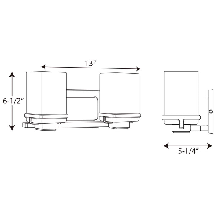 Myhouse Lighting Progress Lighting - P2194-09 - Two Light Bath - Metric - Brushed Nickel