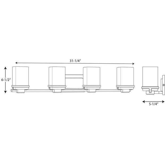 Myhouse Lighting Progress Lighting - P2196-09 - Four Light Bath - Metric - Brushed Nickel
