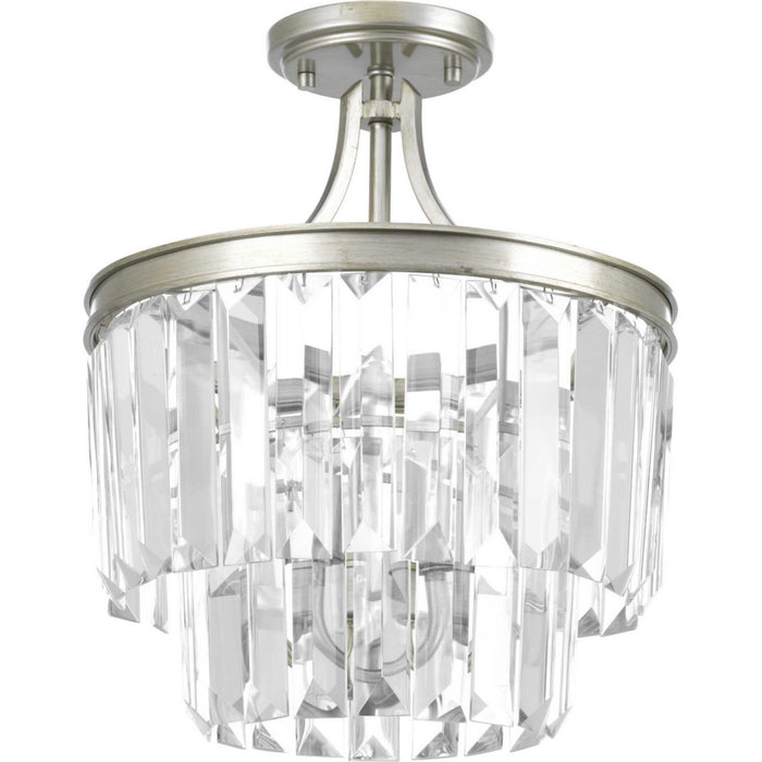 Myhouse Lighting Progress Lighting - P2325-134 - Three Light Semi-Flush Convertible - Glimmer - Silver Ridge