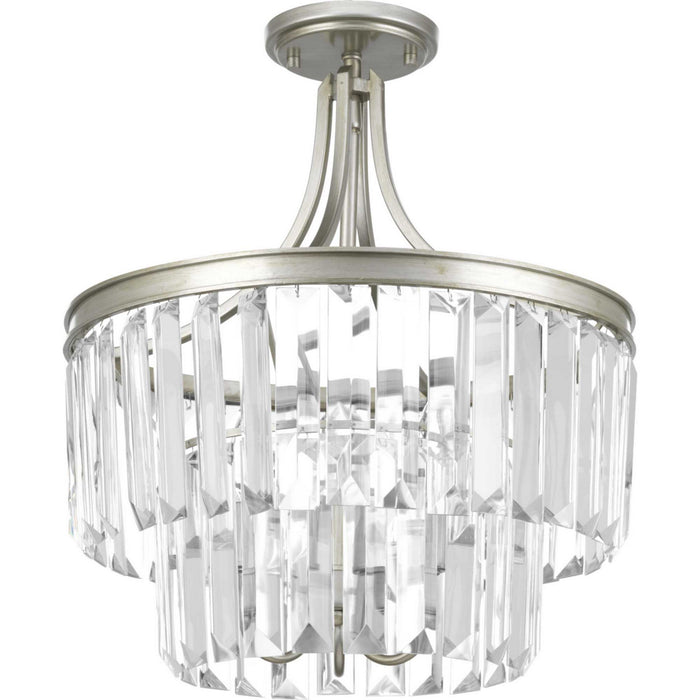 Myhouse Lighting Progress Lighting - P2326-134 - Three Light Semi-Flush Convertible - Glimmer - Silver Ridge