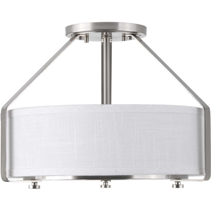 Myhouse Lighting Progress Lighting - P3604-09 - Three Light Semi-Flush Mount - Ratio - Brushed Nickel