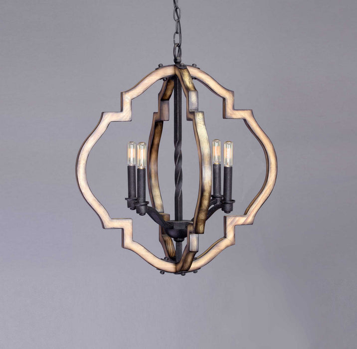 Myhouse Lighting Progress Lighting - P4766-71 - Four Light Chandelier - Spicewood - Gilded Iron