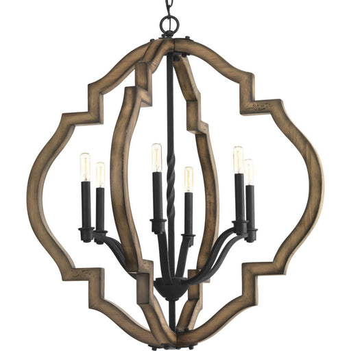 Myhouse Lighting Progress Lighting - P4767-71 - Six Light Chandelier - Spicewood - Gilded Iron