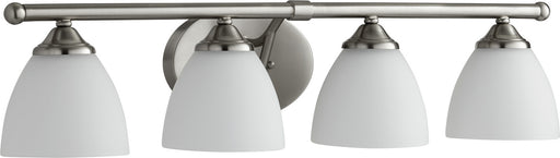 Myhouse Lighting Quorum - 5150-4-65 - Four Light Vanity - Brooks - Satin Nickel w/ Satin Opal