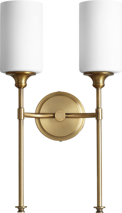 Myhouse Lighting Quorum - 5309-2-80 - Two Light Wall Mount - Celeste - Aged Brass