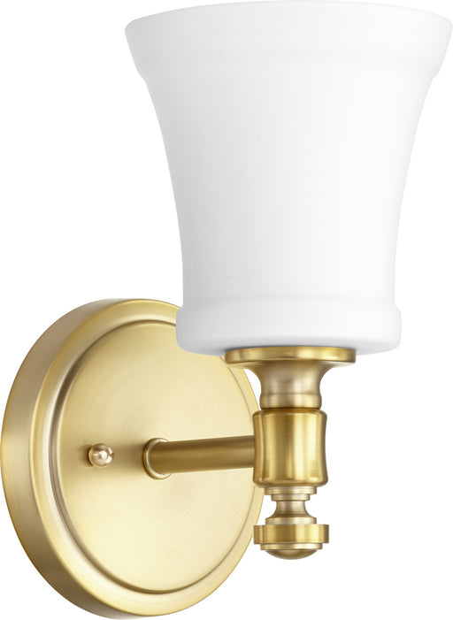 Myhouse Lighting Quorum - 5422-1-80 - One Light Wall Mount - Rossington - Aged Brass w/ Satin Opal