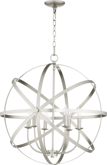 Myhouse Lighting Quorum - 6009-6-65 - Six Light Chandelier - Celeste - Satin Nickel