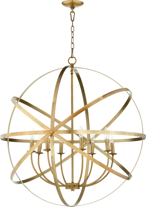 Myhouse Lighting Quorum - 6009-8-80 - Eight Light Chandelier - Celeste - Aged Brass