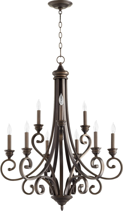 Myhouse Lighting Quorum - 6054-9-86 - Nine Light Chandelier - Bryant - Oiled Bronze