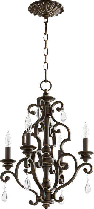 Myhouse Lighting Quorum - 6073-4-39 - Four Light Chandelier - San Miguel - Vintage Copper