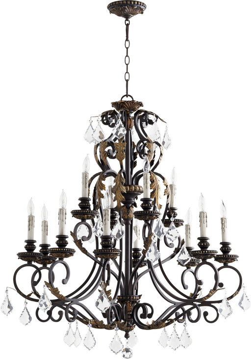 Myhouse Lighting Quorum - 6157-12-44 - 12 Light Chandelier - Rio Salado - Toasted Sienna With Mystic Silver
