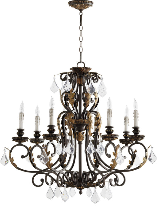 Myhouse Lighting Quorum - 6157-8-44 - Eight Light Chandelier - Rio Salado - Toasted Sienna With Mystic Silver