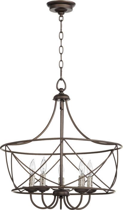 Myhouse Lighting Quorum - 6416-5-86 - Five Light Pendant - Cilia - Oiled Bronze