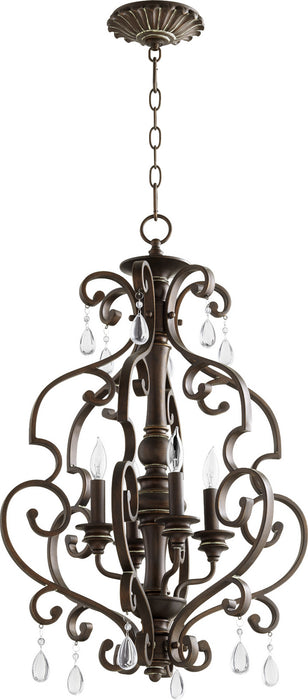 Myhouse Lighting Quorum - 6873-4-39 - Four Light Entry Pendant - San Miguel - Vintage Copper