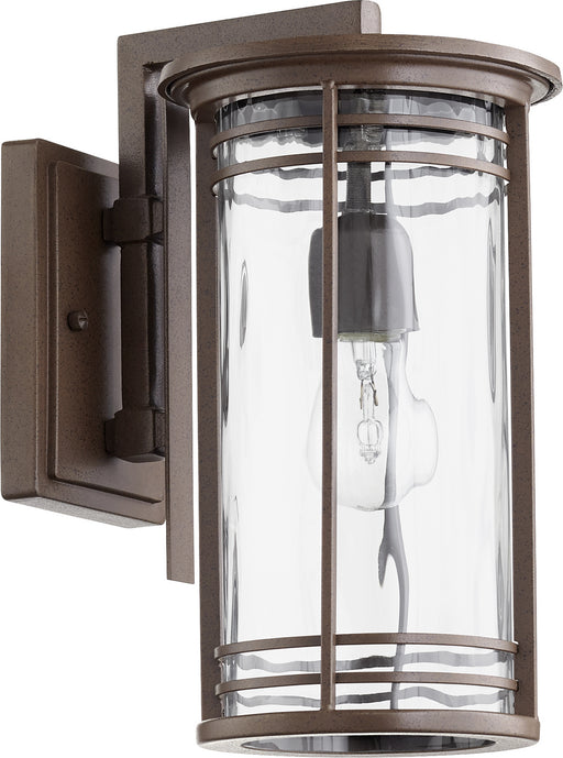 Myhouse Lighting Quorum - 7916-7-186 - One Light Outdoor Lantern - Larson - Oiled Bronze w/ Clear Hammered Glass