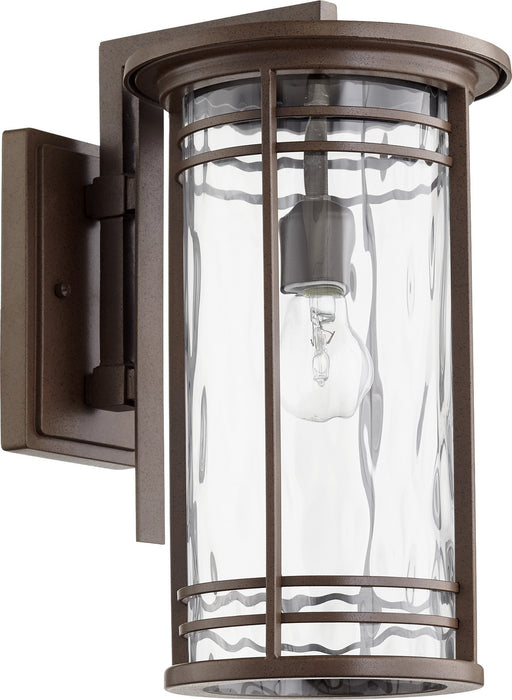 Myhouse Lighting Quorum - 7916-9-186 - One Light Outdoor Lantern - Larson - Oiled Bronze w/ Clear Hammered Glass