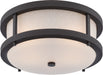 Myhouse Lighting Nuvo Lighting - 62-653 - LED Outdoor Flush Mount - Willis - Textured Black / Antique White Glass