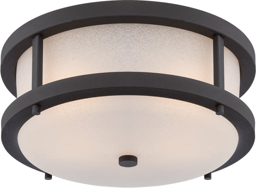 Myhouse Lighting Nuvo Lighting - 62-653 - LED Outdoor Flush Mount - Willis - Textured Black / Antique White Glass