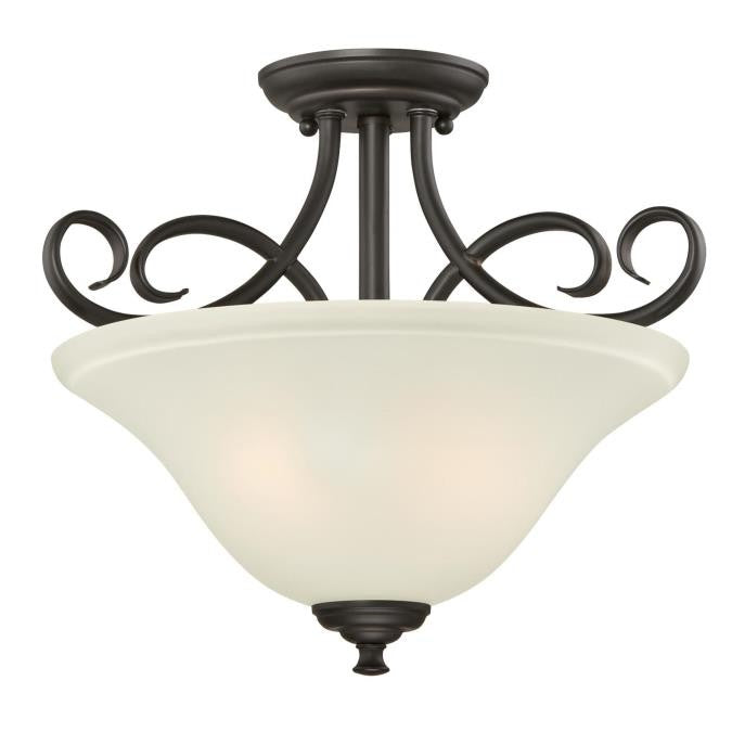 Myhouse Lighting Westinghouse Lighting - 6306500 - Two Light Semi-Flush Mount - Dunmore - Oil Rubbed Bronze