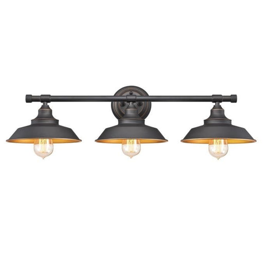 Myhouse Lighting Westinghouse Lighting - 6344900 - Three Light Wall Sconce - Iron Hill - Oil Rubbed Bronze With Highlights