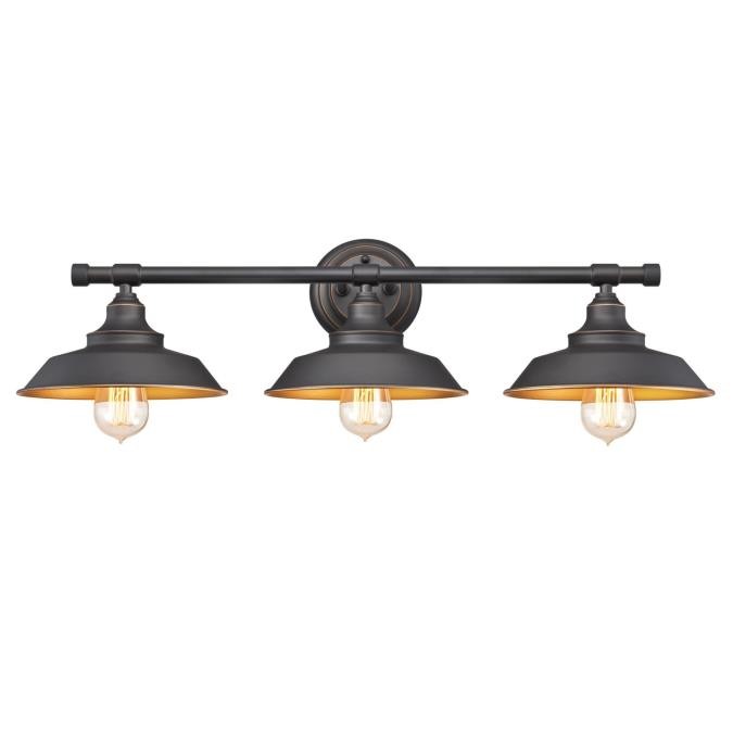 Myhouse Lighting Westinghouse Lighting - 6344900 - Three Light Wall Sconce - Iron Hill - Oil Rubbed Bronze With Highlights