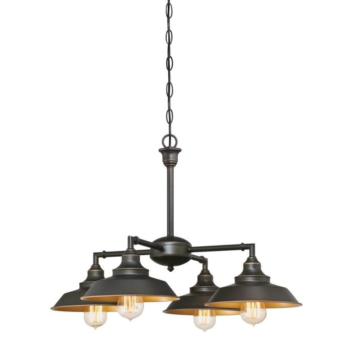 Myhouse Lighting Westinghouse Lighting - 6345000 - Four Light Chandelier/Semi-Flush Mount - Iron Hill - Oil Rubbed Bronze With Highlights