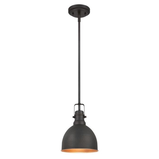 Myhouse Lighting Westinghouse Lighting - 6345600 - One Light Mini Pendant - Madras - Oil Rubbed Bronze With Highlights