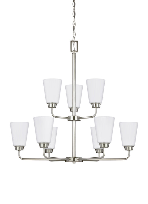 Myhouse Lighting Generation Lighting - 3115209-962 - Nine Light Chandelier - Kerrville - Brushed Nickel