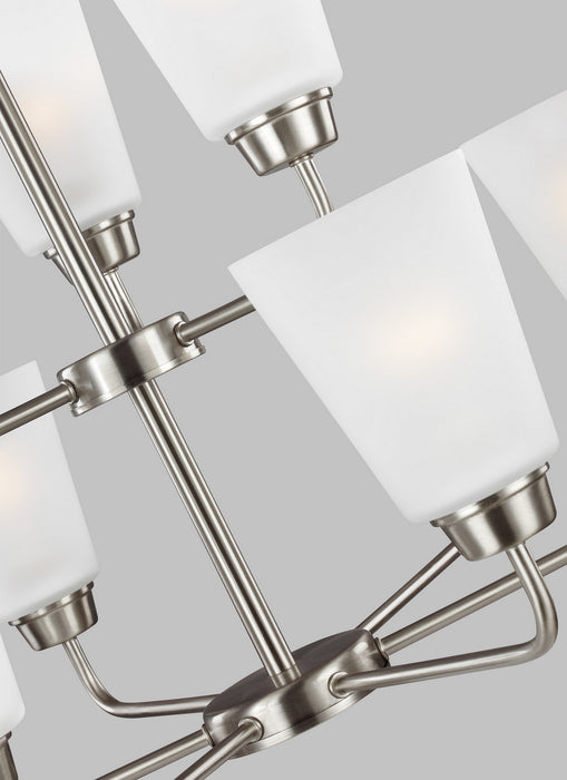 Myhouse Lighting Generation Lighting - 3115209EN3-962 - Nine Light Chandelier - Kerrville - Brushed Nickel