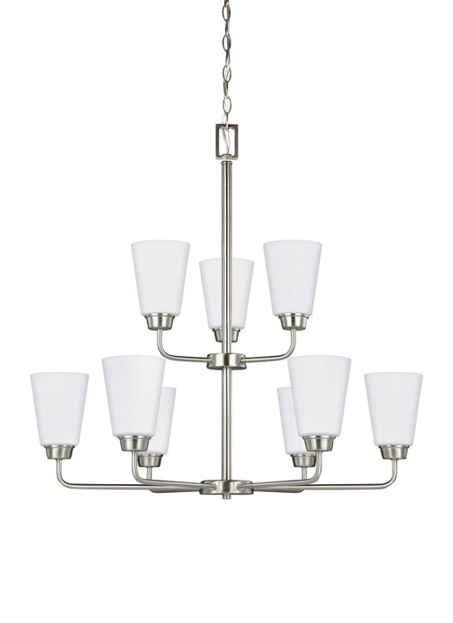 Myhouse Lighting Generation Lighting - 3115209EN3-962 - Nine Light Chandelier - Kerrville - Brushed Nickel