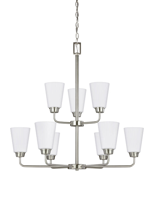 Myhouse Lighting Generation Lighting - 3115209EN3-962 - Nine Light Chandelier - Kerrville - Brushed Nickel