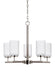 Myhouse Lighting Generation Lighting - 31161-962 - Five Light Chandelier - Oslo - Brushed Nickel