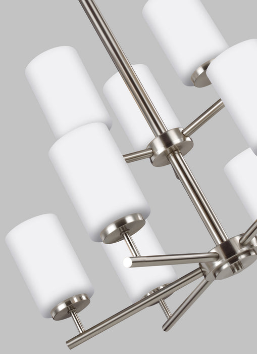 Myhouse Lighting Generation Lighting - 31162-962 - Nine Light Chandelier - Oslo - Brushed Nickel