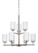 Myhouse Lighting Generation Lighting - 31162-962 - Nine Light Chandelier - Oslo - Brushed Nickel