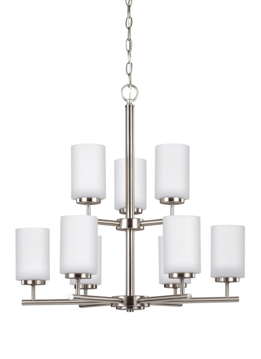 Myhouse Lighting Generation Lighting - 31162EN3-962 - Nine Light Chandelier - Oslo - Brushed Nickel