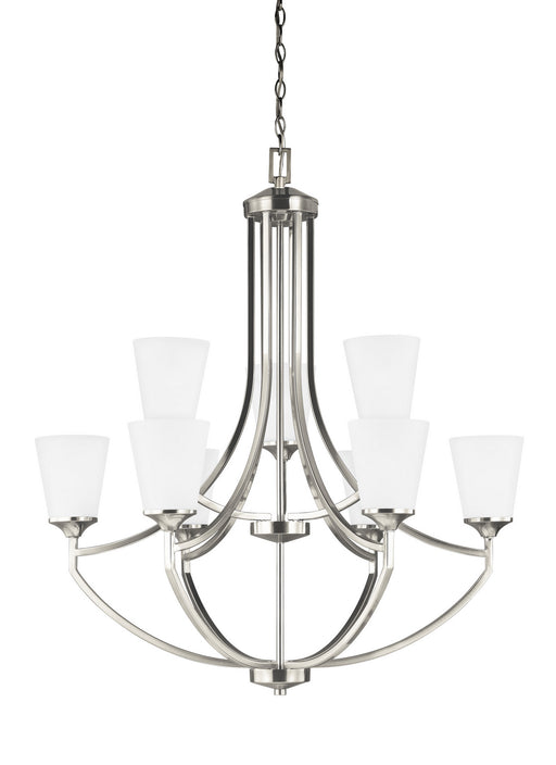 Myhouse Lighting Generation Lighting - 3124509EN3-962 - Nine Light Chandelier - Hanford - Brushed Nickel