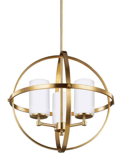 Myhouse Lighting Generation Lighting - 3124603-848 - Three Light Chandelier - Alturas - Satin Brass