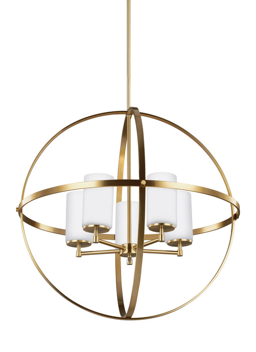 Myhouse Lighting Generation Lighting - 3124605-848 - Five Light Chandelier - Alturas - Satin Brass