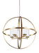 Myhouse Lighting Generation Lighting - 3124605-848 - Five Light Chandelier - Alturas - Satin Brass