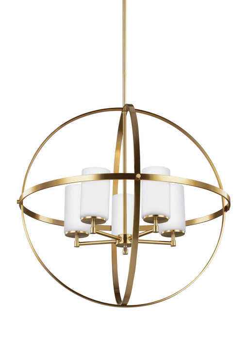 Myhouse Lighting Generation Lighting - 3124605EN3-848 - Five Light Chandelier - Alturas - Satin Brass