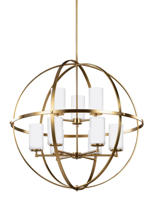 Myhouse Lighting Generation Lighting - 3124609-848 - Nine Light Chandelier - Alturas - Satin Brass