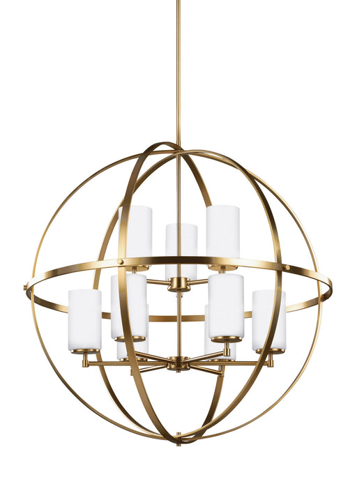 Myhouse Lighting Generation Lighting - 3124609EN3-848 - Nine Light Chandelier - Alturas - Satin Brass