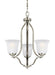 Myhouse Lighting Generation Lighting - 3139003-962 - Three Light Chandelier - Emmons - Brushed Nickel