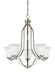 Myhouse Lighting Generation Lighting - 3139005-962 - Five Light Chandelier - Emmons - Brushed Nickel