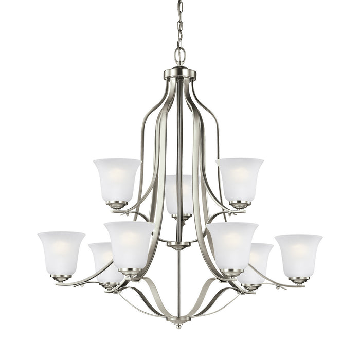 Myhouse Lighting Generation Lighting - 3139009-962 - Nine Light Chandelier - Emmons - Brushed Nickel