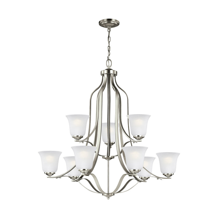 Myhouse Lighting Generation Lighting - 3139009-962 - Nine Light Chandelier - Emmons - Brushed Nickel