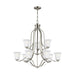 Myhouse Lighting Generation Lighting - 3139009-962 - Nine Light Chandelier - Emmons - Brushed Nickel