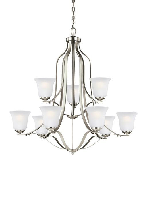 Myhouse Lighting Generation Lighting - 3139009EN3-962 - Nine Light Chandelier - Emmons - Brushed Nickel